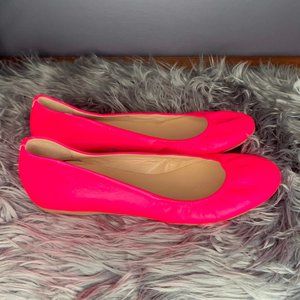 J. CREW Pink Leather Cece Ballet Flats